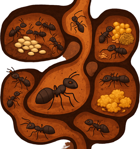 interior de un hormiguero.
In-Game asset.  2d