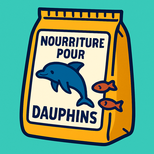 nourriture pour dauphins.
In-Game asset.  2d.  High contrast.  No shadows