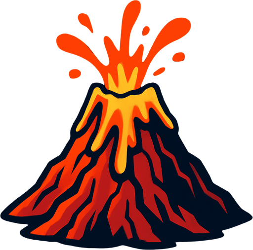 volcan.
In-Game asset.  2d.  High contrast.  No shadows