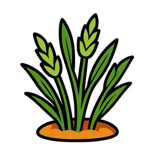 Wheat growing stage 2.
In-Game asset.  2d.  High contrast.  No shadows