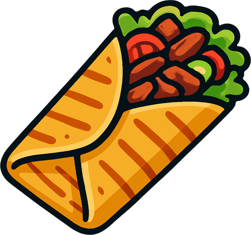 Döner Shavurma.
In-Game asset.  2d.  High contrast.  No shadows