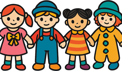 Toy dolls.
In-Game asset.  2d.  High contrast.  No shadows