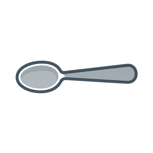 a teaspoon. No background. Transparent background. Blank background. No shadows. 2d. In-Game asset. flat