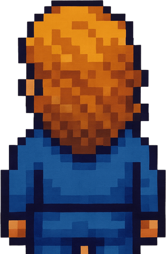 brown yellow haired man pixel art