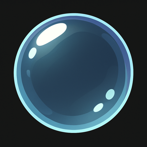 A Transparent bubble.
In-Game asset.  High contrast.  No shadows. 2D