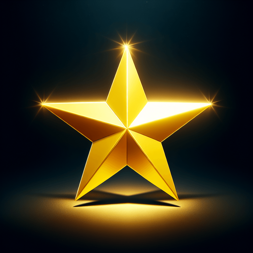 simple yellow rating star.
Modern video game style