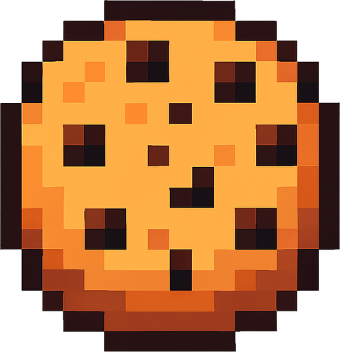 Pixel art  cookie.
In-Game asset.  2d.  High contrast.  No shadows