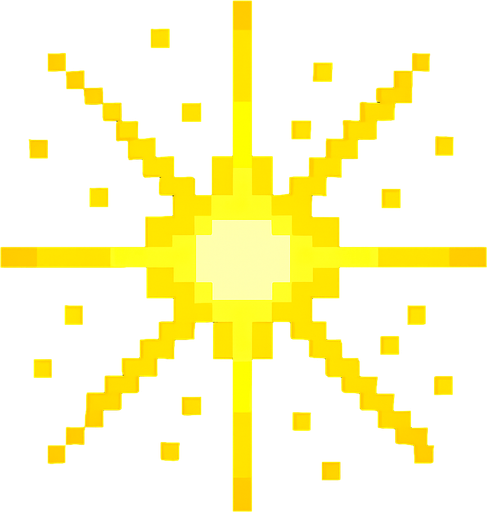 Una luz fuerte de color amarillo, en 32 bits.
In-Game asset.  2d.  High contrast.  No shadows