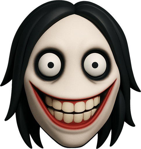 3D jeff the killer Scary face meme.
In-Game asset.  3D.  High contrast.  No shadows