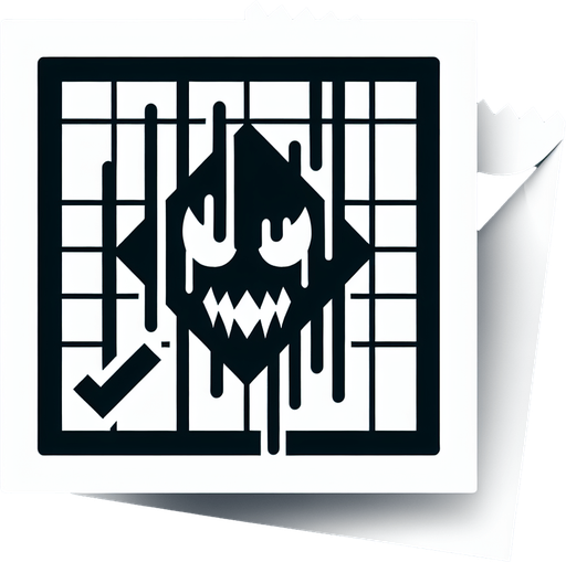 horror haloween Checkmark.
Single Game Texture. In-Game asset. 2d. Blank background. High contrast. No shadows.