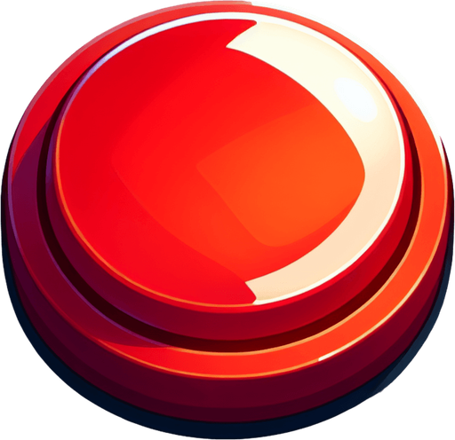 kırmızı buton.
Single Game Texture.  In-Game asset.  2d.  Blank background.  High contrast.  No shadows