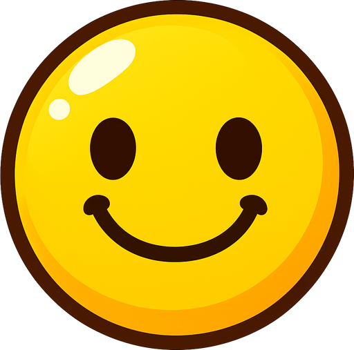 Mutlu, sarı renkli bir bubble.
In-Game asset.  2d.  High contrast.  No shadows