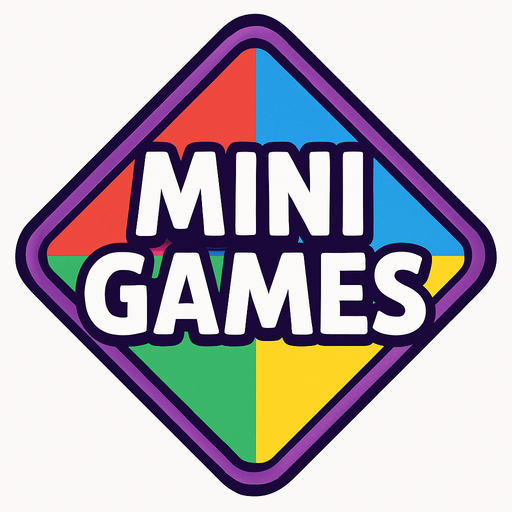 Diamond shaped colourful mini games button.
In-Game asset.  2d.  High contrast.  No shadows