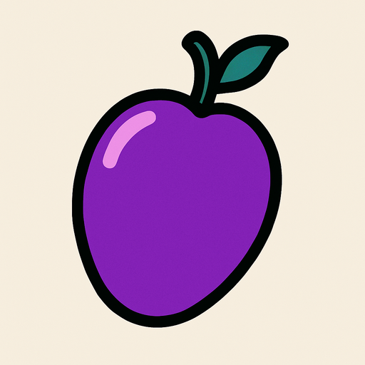 A grape.
2d.  High contrast.  No shadows
