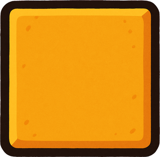 cuadrado.
In-Game asset.  2d.  High contrast.  No shadows