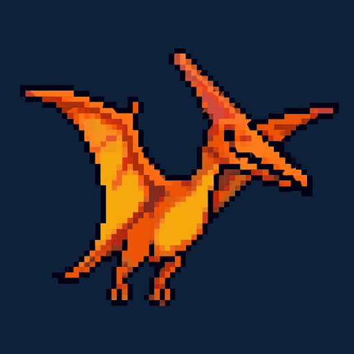 Pteranodon pixel.
In-Game asset.  2d.  High contrast.  No shadows