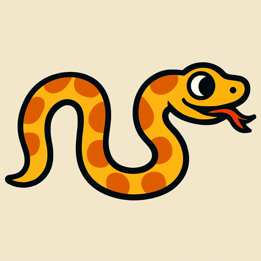 cartoonish snake body to connect with snake head on the right side, no end on the right.
In-Game asset.  2d.  High contrast.  No shadows