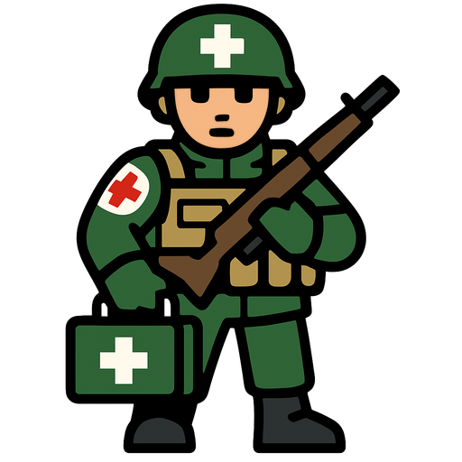 Medic Soldier.
In-Game asset.  2d.  High contrast.  No shadows