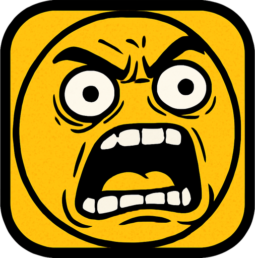 Upit meme face.
In-Game asset.  2d.  High contrast.  No shadows