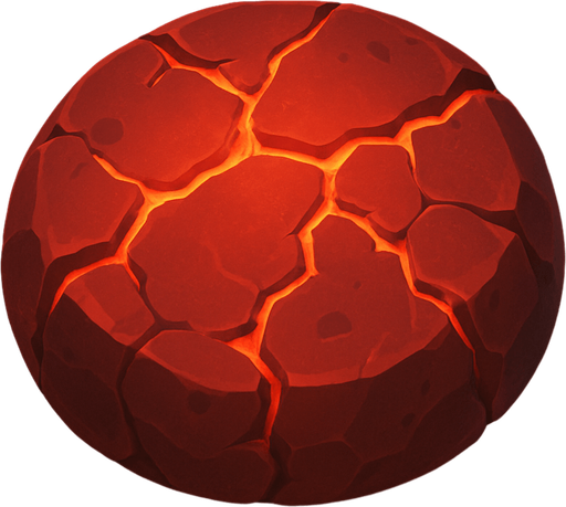 round red lava stone.
In-Game asset