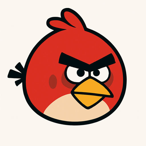 bird from angry birds.
In-Game asset.  2d.  High contrast.  No shadows