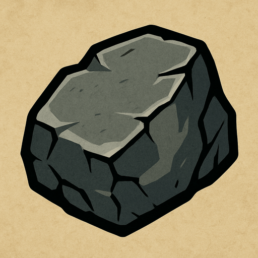 taş parçası.
In-Game asset.  2d.  High contrast.  No shadows