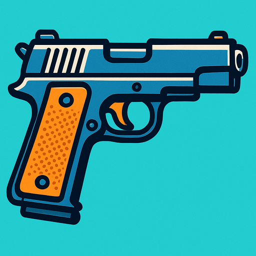 gun.
In-Game asset.  2d.  High contrast.  No shadows
