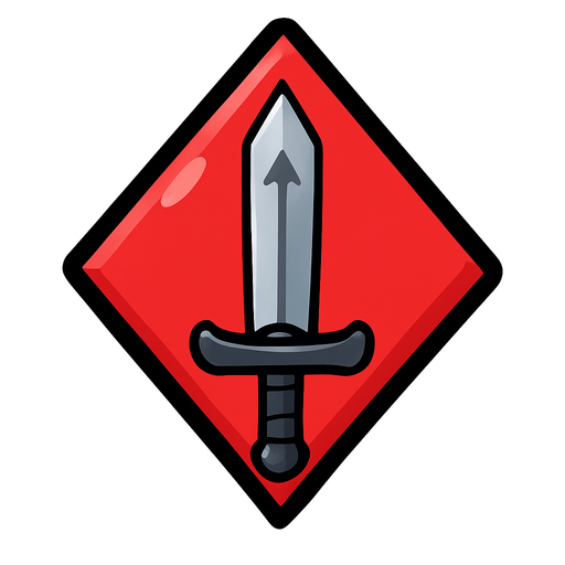 Just the diamond from this picture with a sword with a small arrow pointing up in the center of the diamond.