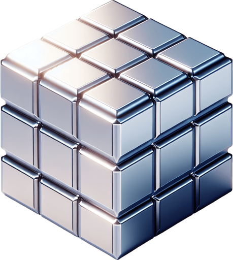 a shiny silver brick..
Single Game Texture. In-Game asset. 2d. Blank background. High contrast. No shadows.