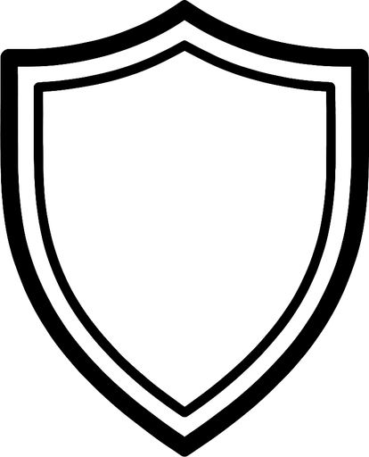A white shield.
In-Game asset.  2d.  High contrast.  No shadows