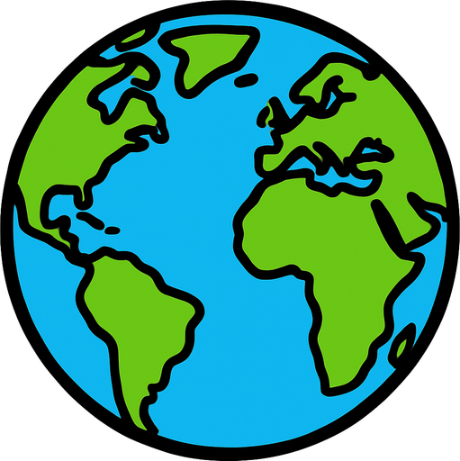 Planeta tierra.
In-Game asset.  2d.  High contrast.  No shadows