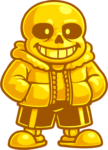 Sans de color dorado épico y brillante.
In-Game asset.  2d.  High contrast.  No shadows