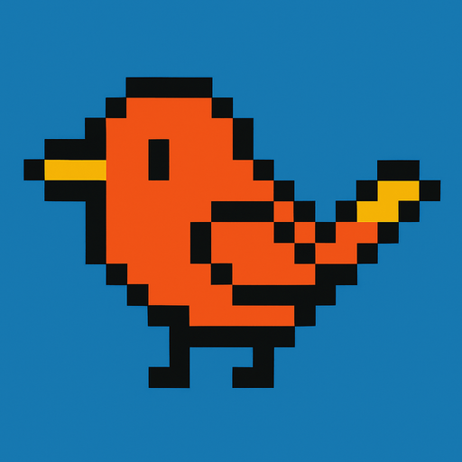 32x32 bird.
In-Game asset.  2d.  High contrast.  No shadows
