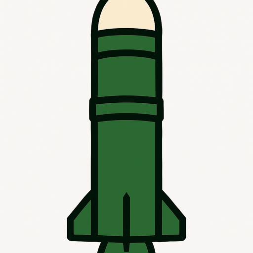 only green missiles with white caps, same as in the image, only one