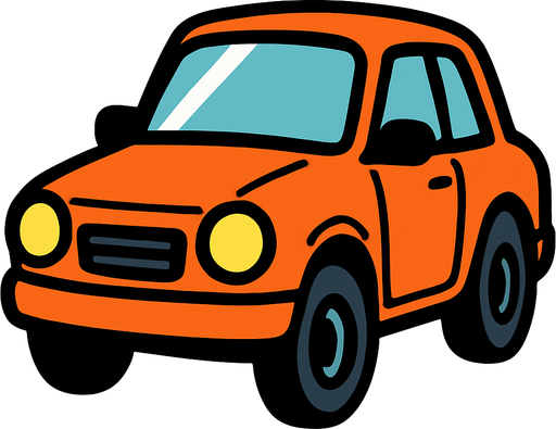 a car.
In-Game asset.  2d.  High contrast.  No shadows