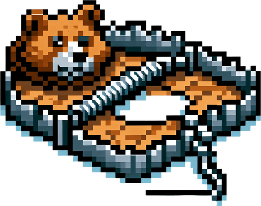 Trampa de osos pixelado.
Single Game Texture.  In-Game asset.  2d.  Blank background.  High contrast.  No shadows