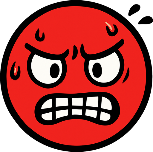 A nervous red ball with an angry face.
In-Game asset.  High contrast.  No shadows
