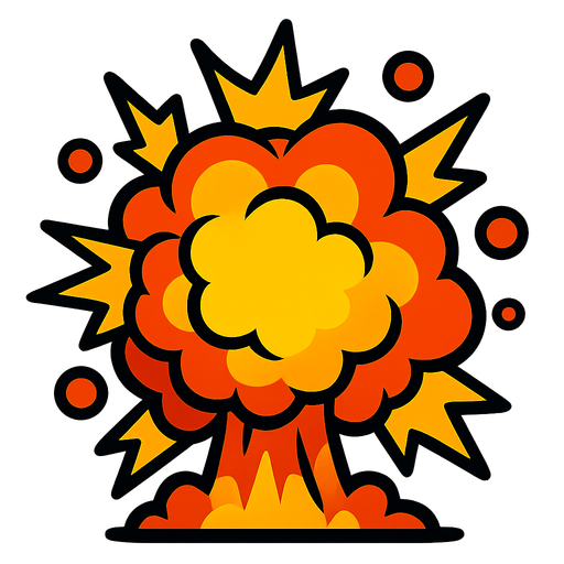 Explosion.
In-Game asset.  2d.  High contrast.  No shadows
