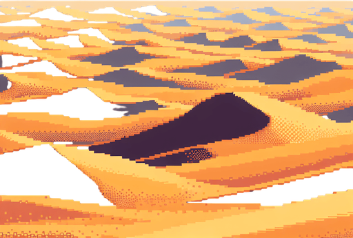 pixel art desert.
Single Game Texture. In-Game asset. 2d. Blank background. High contrast. No shadows.