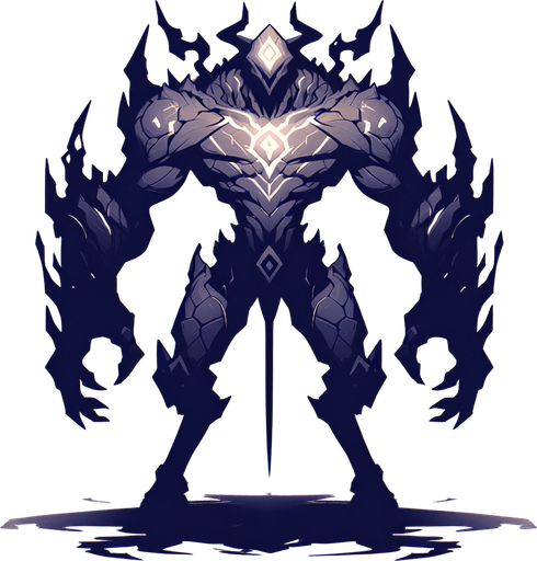 Powerful humanoid creature.
Single Game Texture. In-Game asset. 2d. Blank background. High contrast. No shadows.