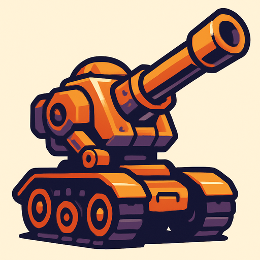 artilleryBot.
In-Game asset.  2d.  High contrast.  No shadows