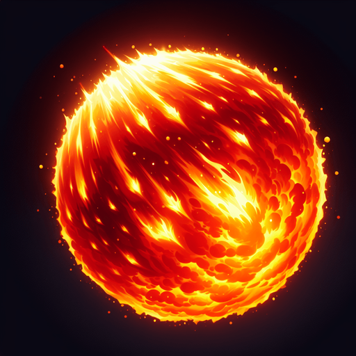 ball of fire moving up at very high speed.
Single Game Texture. In-Game asset. 2d. Blank background. High contrast. No shadows.