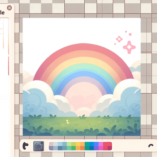 raibow in the background. soft colors. high definition. in game asset. Single Game Texture. In-Game asset. 2d. Blank background. High contrast. No shadows.
