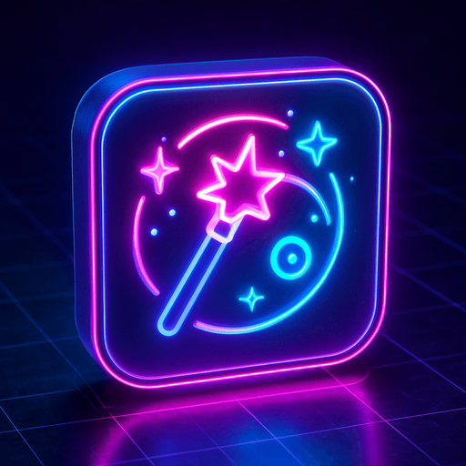 Neon cyberpunk button icon magic spell effect 3d hologram