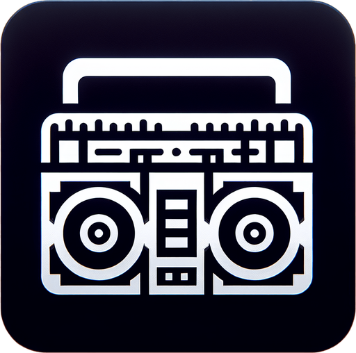 A boombox icon Single Game Texture. In-Game asset. 2d. Blank background. High contrast. No shadows.