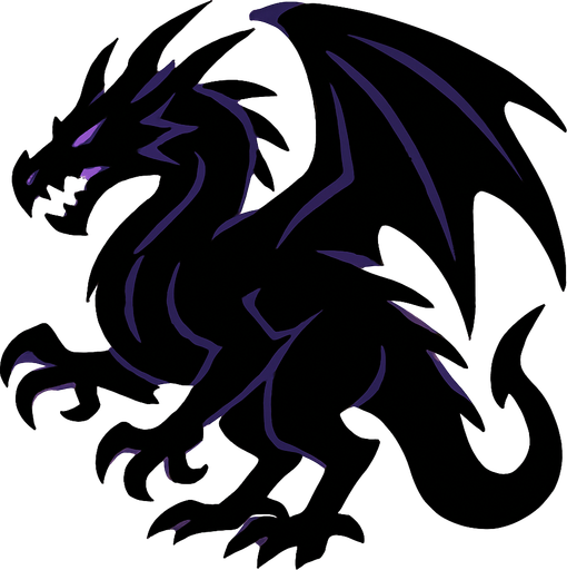 Dragon de l'ombre.
In-Game asset.  2d.  High contrast.  No shadows