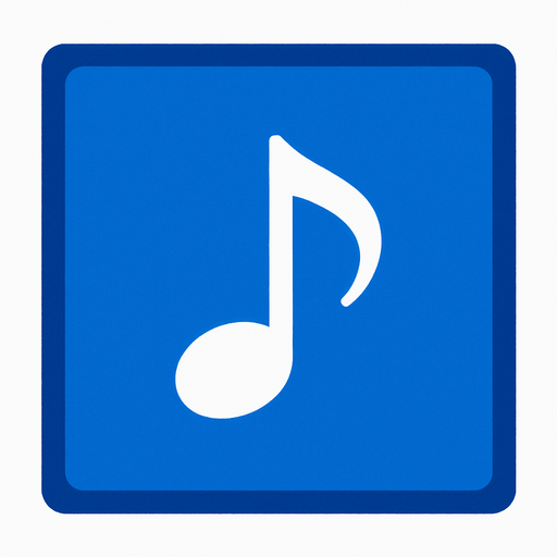 A single tile of musical note 🎵 blue.
In-Game asset.  2d.  High contrast.  No shadows