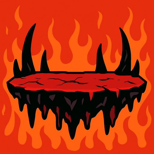 a hell platform.
In-Game asset.  2d.  High contrast.  No shadows