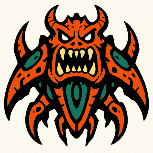 monster space ship.
In-Game asset.  2d.  High contrast.  No shadows