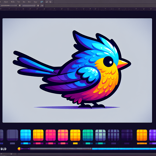 Bird.
Single Game Texture. In-Game asset. 2d. Blank background. High contrast. No shadows.